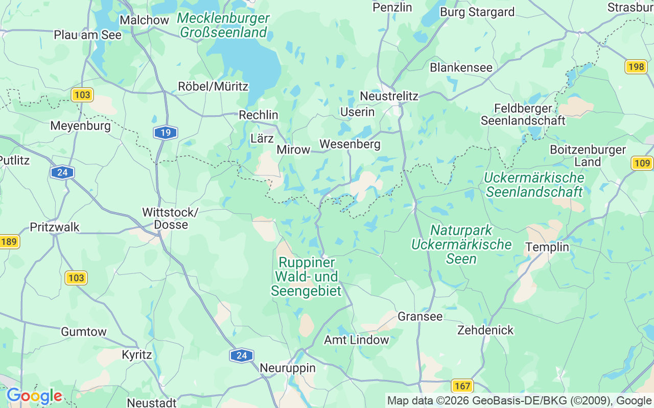 De locatie van Woonboot: Wolfsbruch, Kleinzerlang