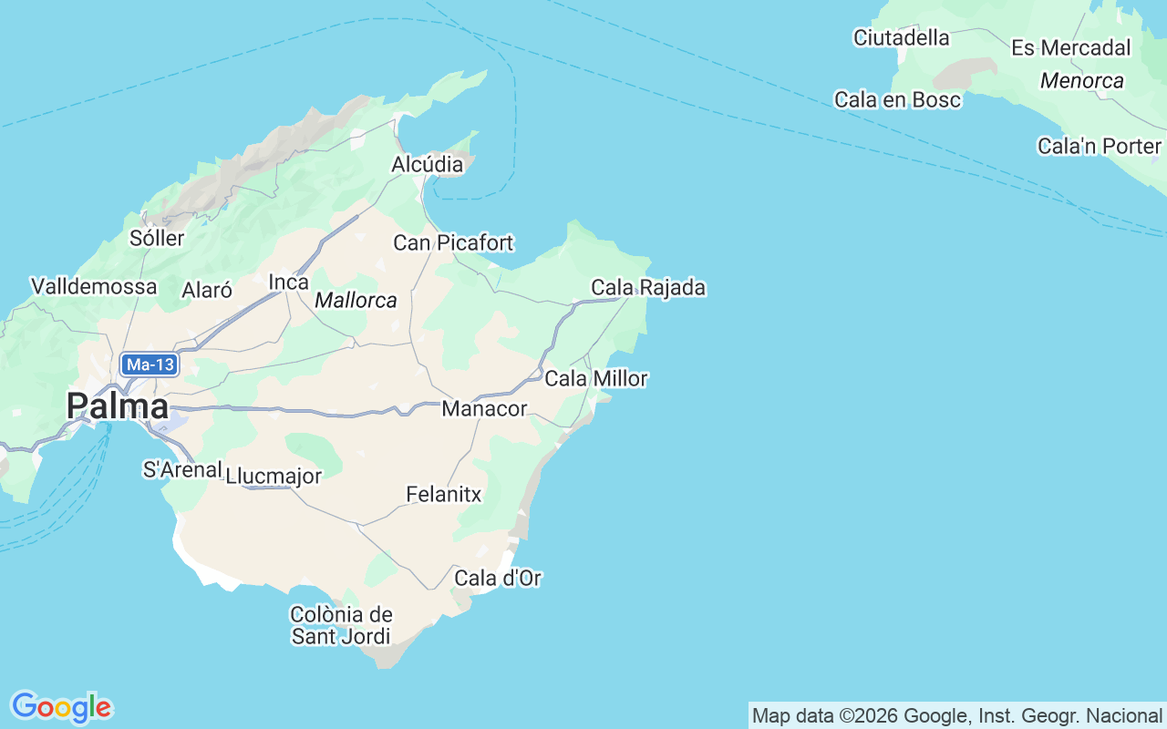 Emplacement du Jet-ski: Cala Bona, Mallorca, 07550 Son Servera