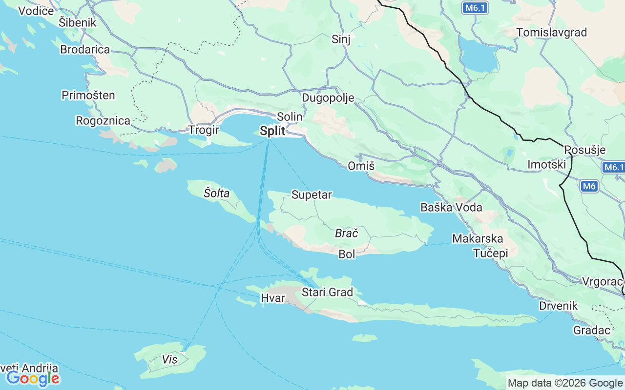 Location of the RIB: Supetar,Sutivan,Postira,Splitska,Mirca, Supetar