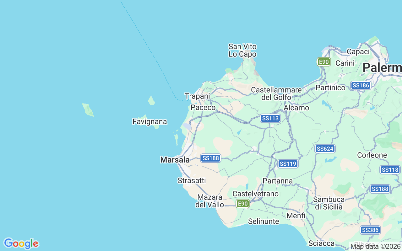 De locatie van RIB: Trapani, Trapani