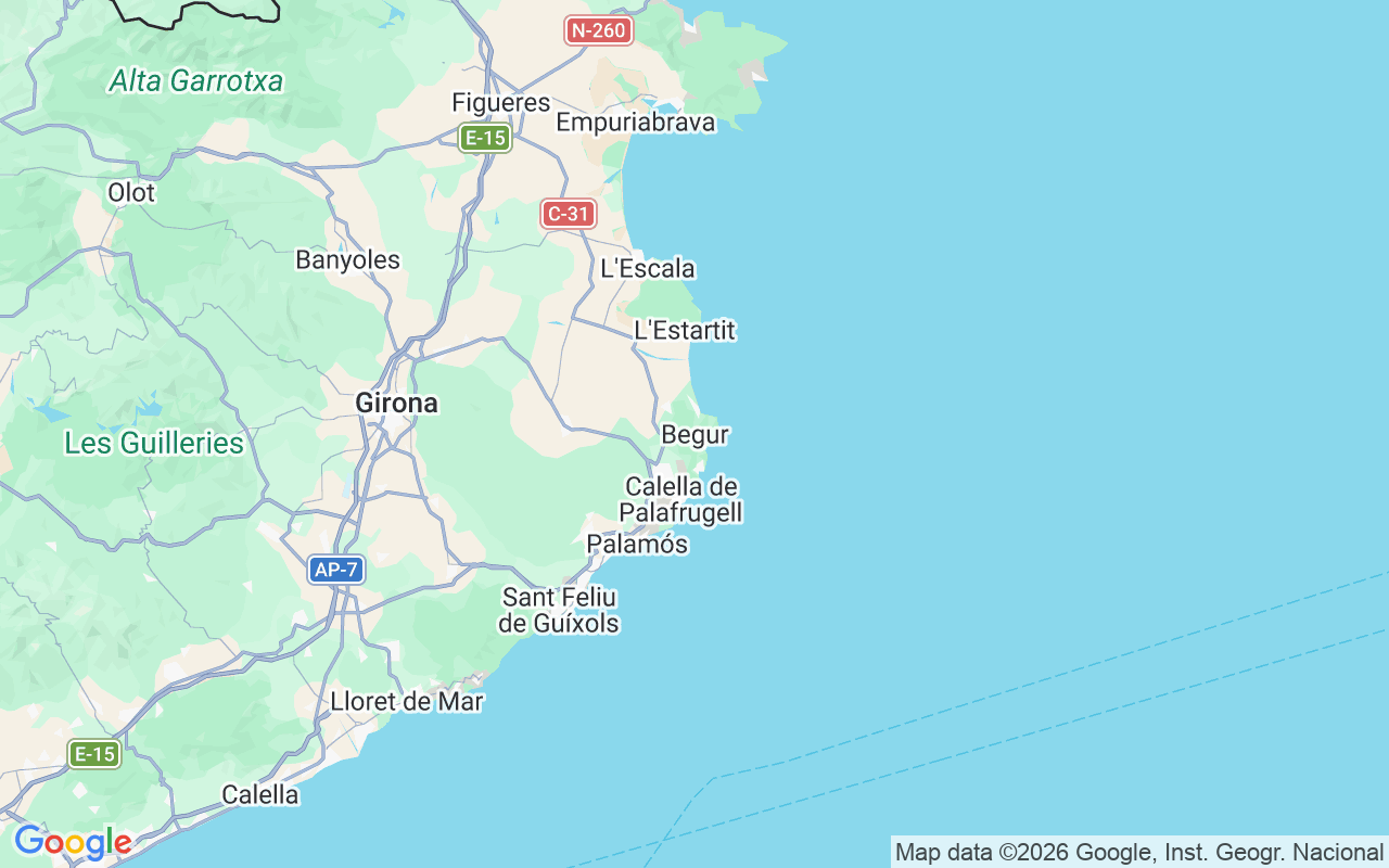 Location of the RIB: Playa De Sa Riera, Begur