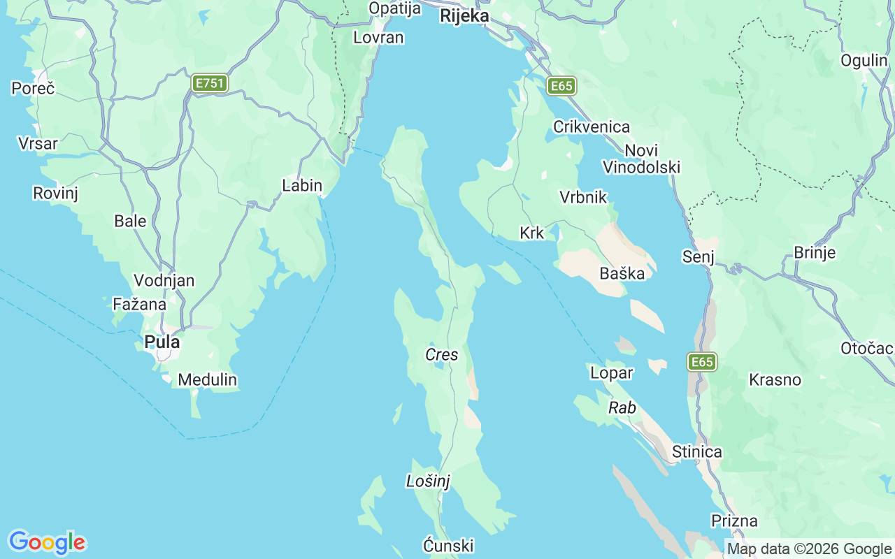 Location of the RIB: Camping Kovacine Cres, Cres
