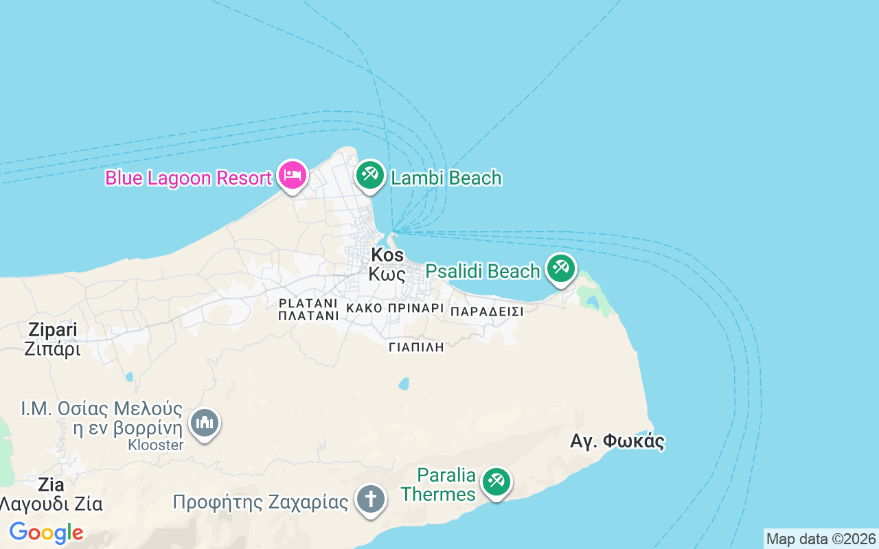 De locatie van RIB: Marina Kos, Kos