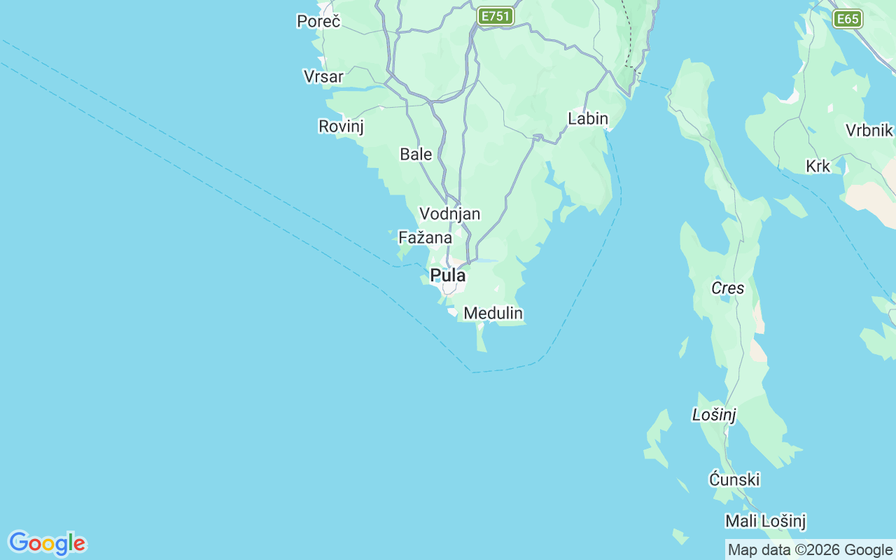 De locatie van Catamaran: Pula, Kroatië
