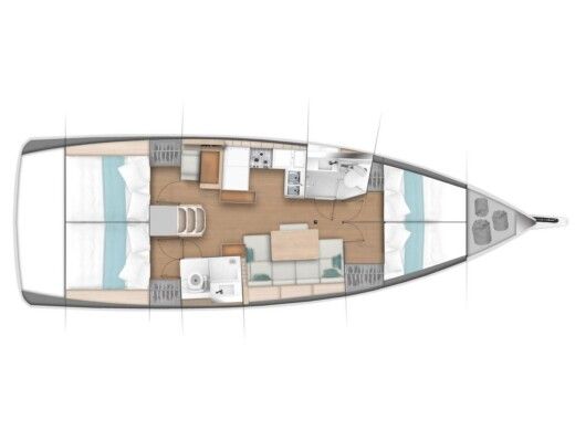 Sailboat  Sun Odyssey 440 Boat layout