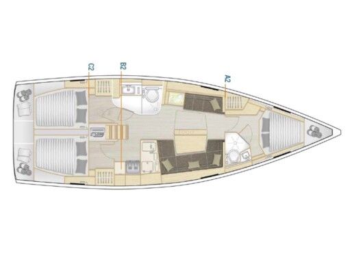 Sailboat  Hanse 418 Plan du bateau