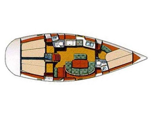 Sailboat Beneteau Oceanis Clipper 381 boat plan