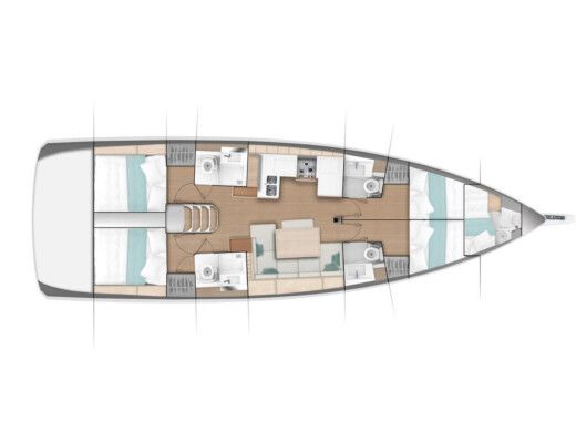 Sailboat  Sun Odyssey 490 Boot Grundriss
