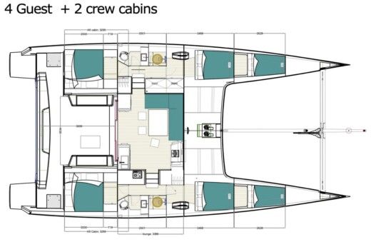 Catamaran ORC 57 Boat layout