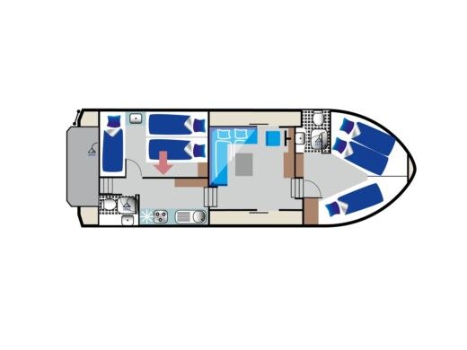 Motorboat  Kormoran 1140 Plattegrond van de boot