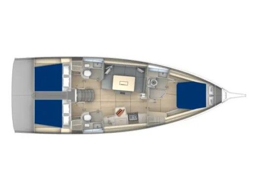 Sailboat  Moorings 41.3 Plattegrond van de boot