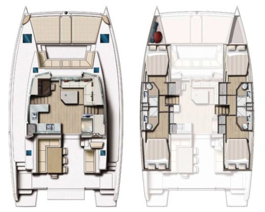 Catamaran Bali 4.5 Boot Grundriss