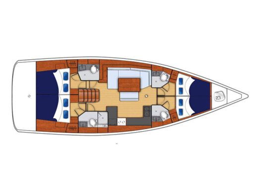 Sailboat  Moorings 48.4 Plattegrond van de boot