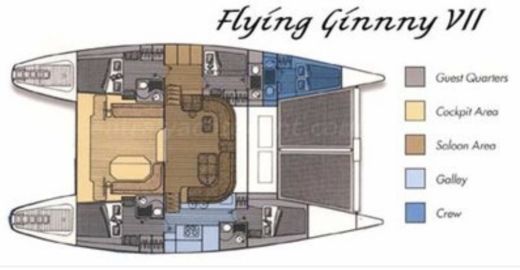Catamaran Lagoon 55 Boat layout