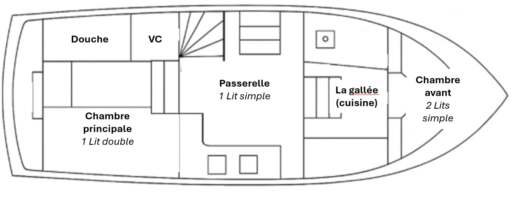 Houseboat Pedro 1020 Plano del barco