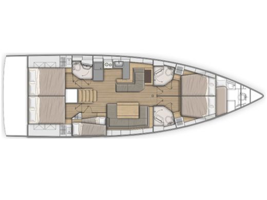 Sailboat Beneteau Oceanis 51.1 Σχέδιο κάτοψης σκάφους
