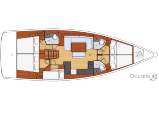 Sailboat BENETEAU OCEANIS 48 boat plan