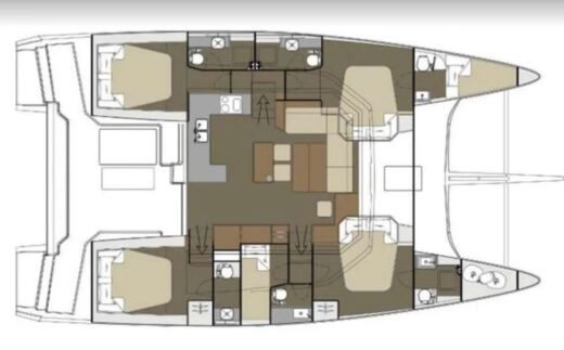 Catamaran Dufour Dufour 48 cat Boot Grundriss