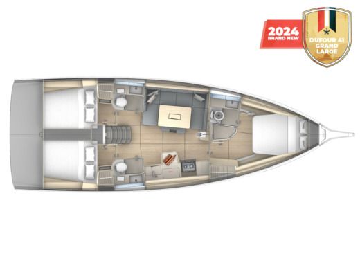 Sailboat  Dufour 41 Plattegrond van de boot
