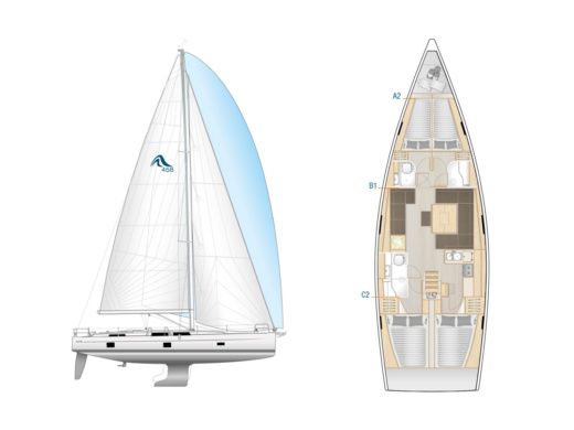 Sailboat HANSE 458 boat plan
