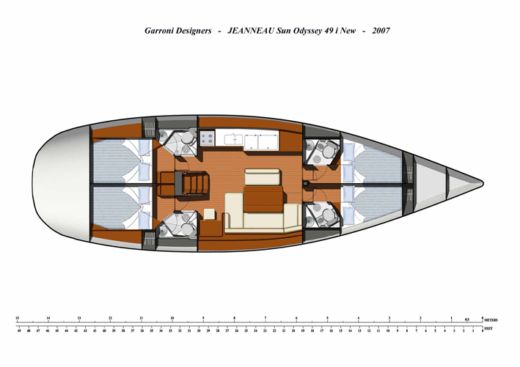 Sailboat Jeanneau Sun Odyssey 49i Plan du bateau