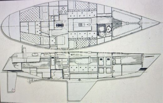 Sailboat Nautor Swan 371 Boot Grundriss