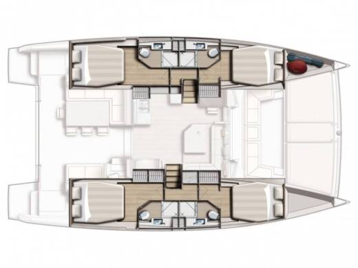 Catamaran  Bali 4.5 Boot Grundriss