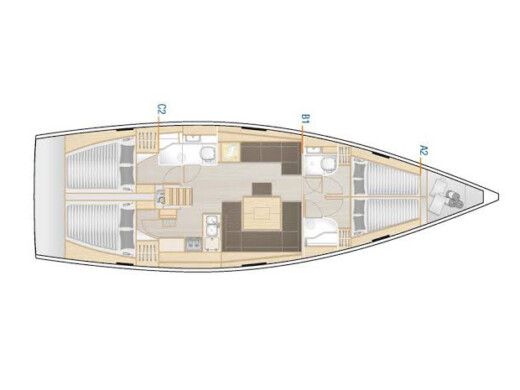 Sailboat  Hanse 458 boat plan