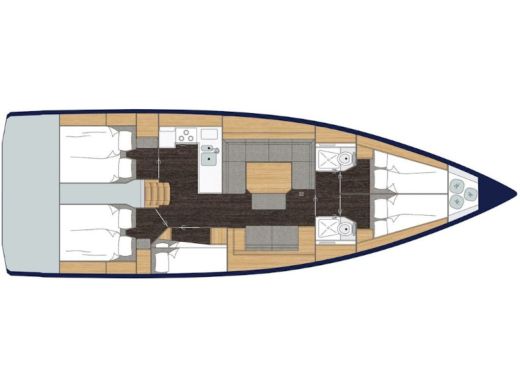 Sailboat Bavaria C45 Plattegrond van de boot