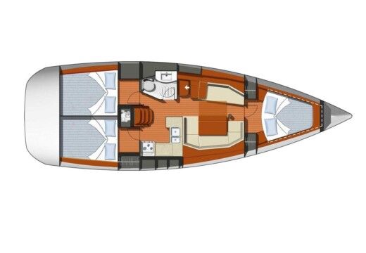 Sailboat JEANNEAU Sun Odyssey 39i Plattegrond van de boot