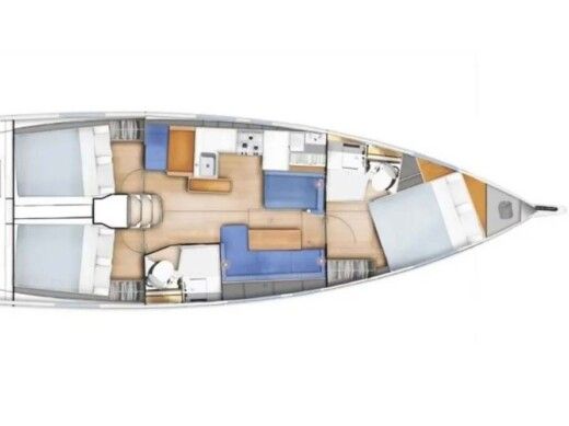 Sailboat  Sun Odyssey 410 Plattegrond van de boot