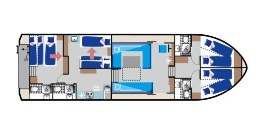 Houseboat Kormoran 1500 Boat layout