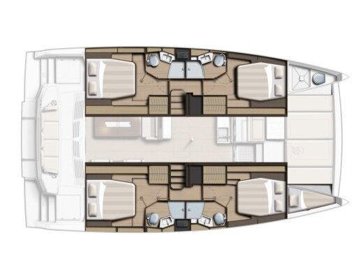 Catamaran  Bali 4.4 Plattegrond van de boot