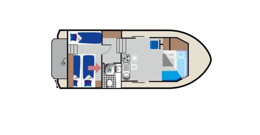 Houseboat Kormoran 940 (ZEK) Boot Grundriss