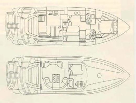 Motorboat Sunseeker Manhattan 48 Fly Plattegrond van de boot