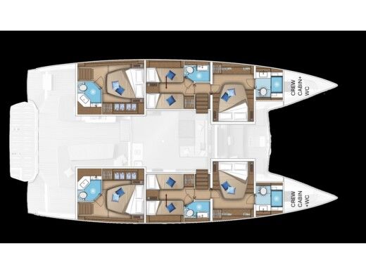 Catamaran  Lagoon 55 Boot Grundriss