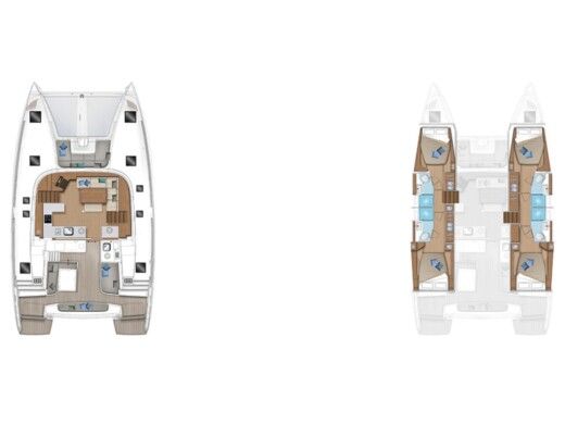 Catamaran  Lagoon 46 Σχέδιο κάτοψης σκάφους