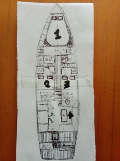 Motorboat Raffaelli Tempest Planimetria della barca