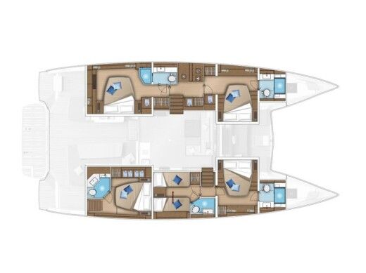 Catamaran  Lagoon 55 Plattegrond van de boot