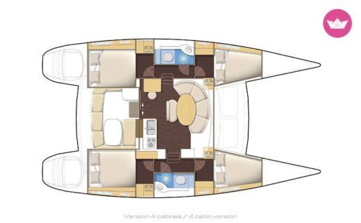 Catamaran Lagoon 38 (Refit 2024) Plano del barco
