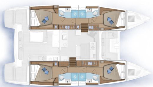 Catamaran Lagoon 46 Boat layout
