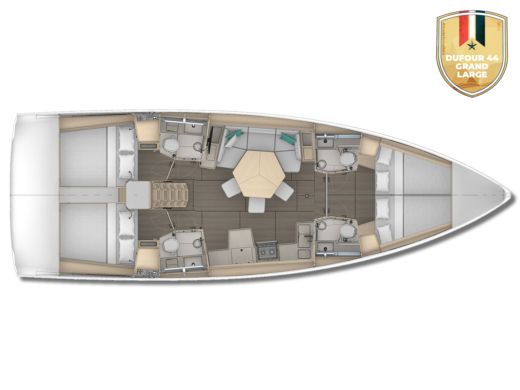 Sailboat  Dufour 44 Grand Large boat plan