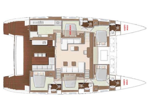 Catamaran LAGOON 620 Essence Boot Grundriss