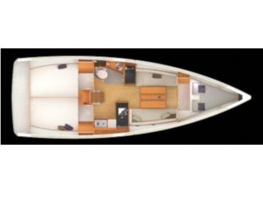 Sailboat JEANNEAU SUN ODYSSEY 349 Planimetria della barca