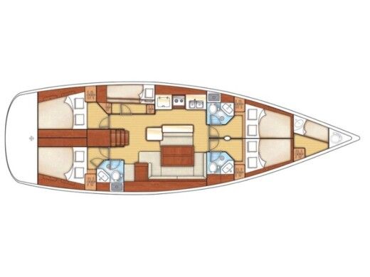 Sailboat Beneteau Oceanis 50 Boat layout