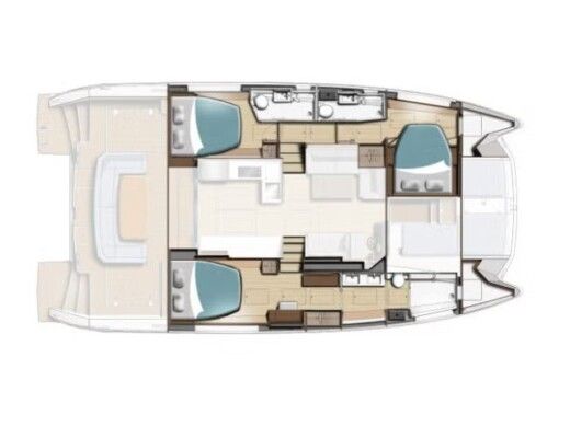 Sailboat  Leopard 46PC Plattegrond van de boot