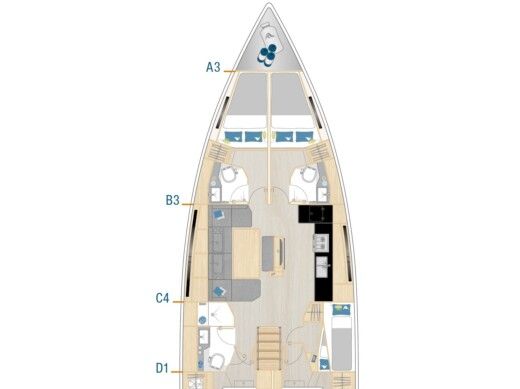 Sailboat  Hanse 460 boat plan