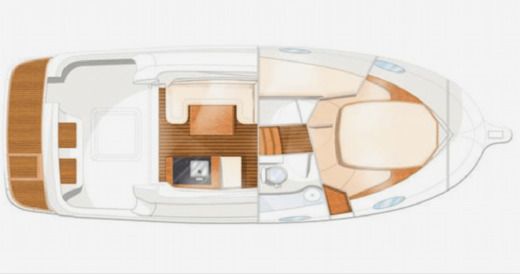 Motorboat Starfisher 27cruiser fly Boat layout
