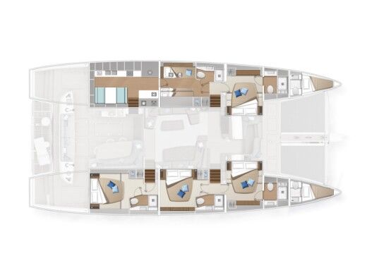 Catamaran  Lagoon Sixty 5 Boot Grundriss
