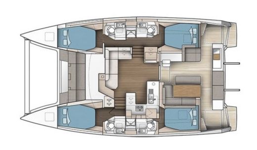 Catamaran Fountaine Pajot Astréa 42 Boot Grundriss